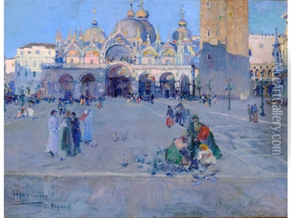 St. Mark's Square, Venice Oil Painting - Mary Mccrossan