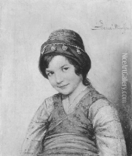 Portrait Eines Orientalischen Kindes Oil Painting - Daniel Israel