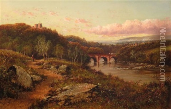 View Of Richmond Castle Oil Painting - Edmund John Niemann