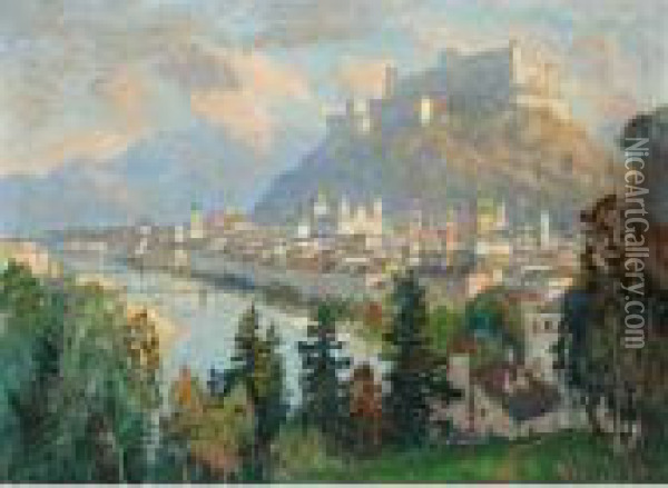 Salzburg Oil Painting - Konstantin Ivanovich Gorbatov
