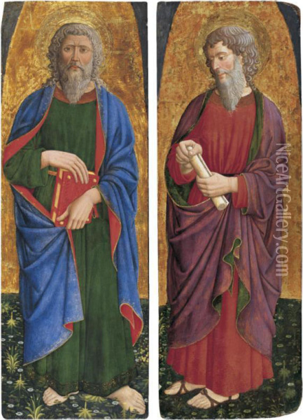 St. Philip; St. Paul Oil Painting - Giovanni Francesco Da Rimini