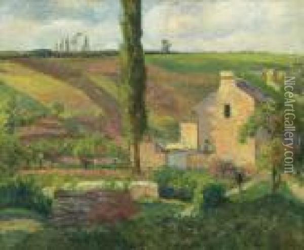 La Cote Des Mathurins A L'hermitage, Pontoise Oil Painting - Camille Pissarro