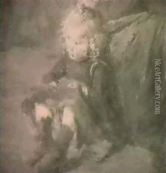 Sitzendes Kleines Madchen Oil Painting - Augusta Charlotte Rossmann