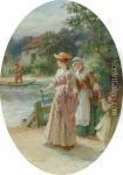 Waiting For The Ferry Oil Painting - Georges Sheridan Knowles