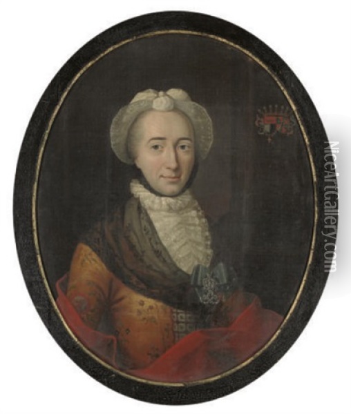Portrait Of Dorothea Ollegaard Rosenkrantz Oil Painting - Hans Hansen