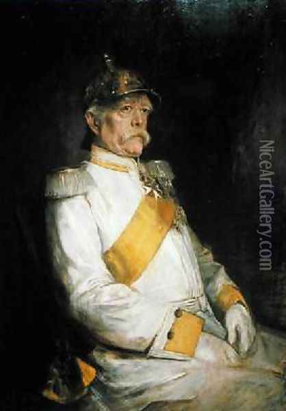 Chancellor Otto Von Bismarck 1815-98 Oil Painting - Franz von Lenbach