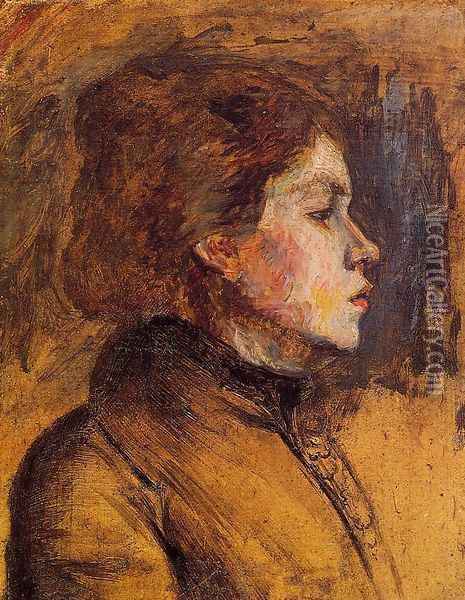 Woman's Head Oil Painting - Henri De Toulouse-Lautrec