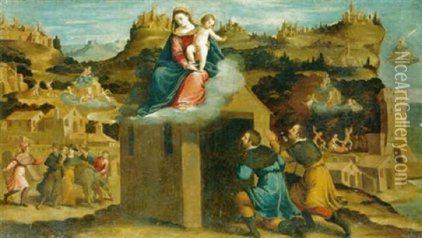 The Madonna Of Loreto Oil Painting - Lorenzo Lotto