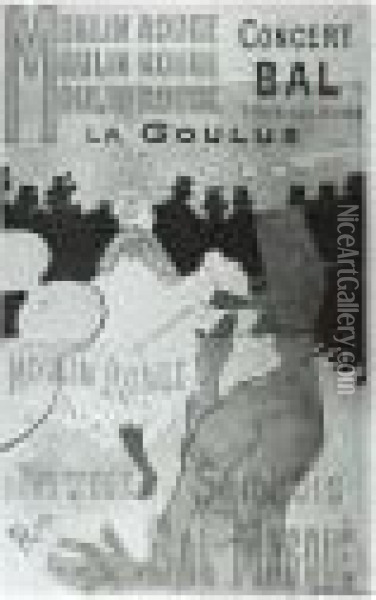 Moulin Rouge, La Goulue (d. 339; A. 1; W. P1/b; Adr. 1) Oil Painting - Henri De Toulouse-Lautrec