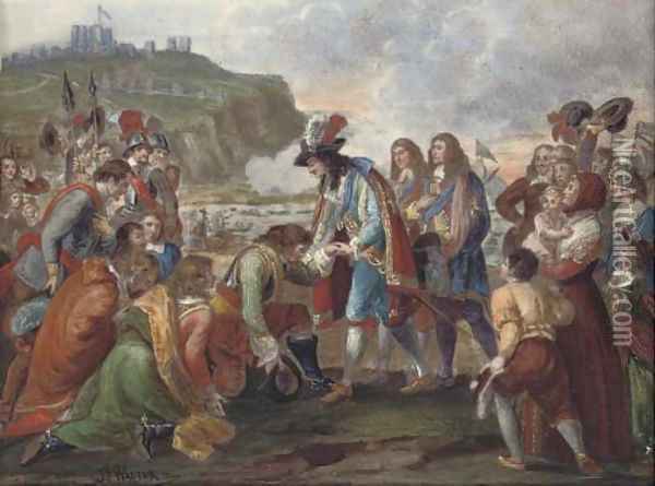 The arrival of King Charles II at Dover on 25 May 1660, after the Restitution Oil Painting - Jakob Walter