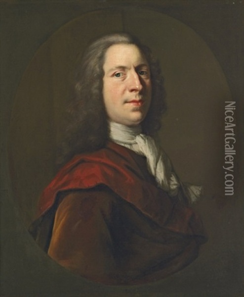 Portrait Of The Artist Oil Painting - Herman van der Myn