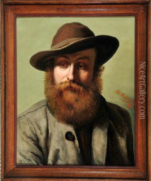 Portrait Eines Bartigen Mannes In Tracht Oil Painting - Peter Baumgartner