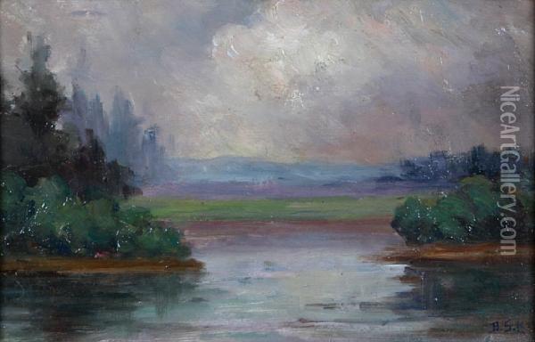 River Scene Oil Painting - Bertha Stringer Lee