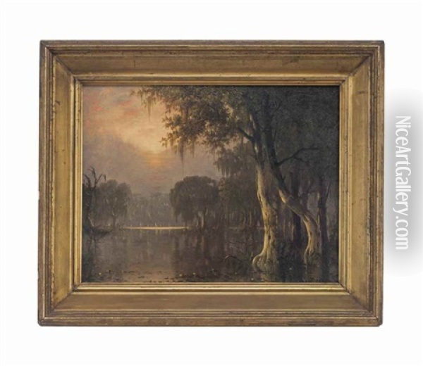 Atchafalaya River Swamp Oil Painting - Joseph Rusling Meeker