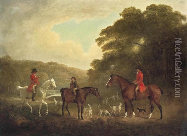 Huntsmen With Hounds In A Wooded Landscape Oil Painting - John Nost Sartorius
