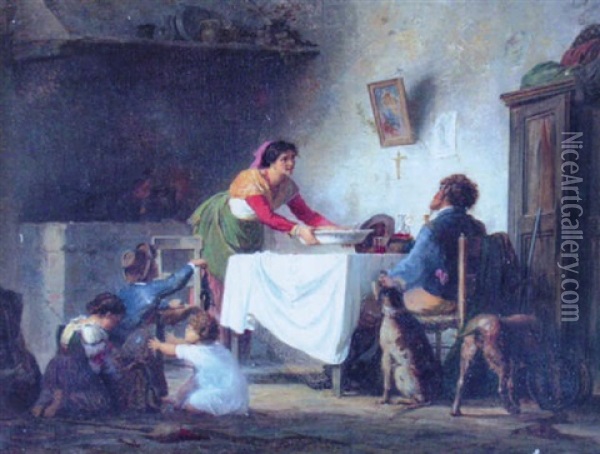 Home From The Hunt Oil Painting - Arnoldo Corrodi