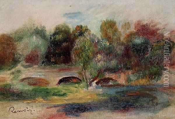Landscape With Bridge Oil Painting - Pierre Auguste Renoir