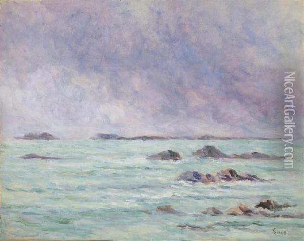 La Mer A Parame Oil Painting - Maximilien Luce