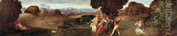 The Birth of Adonis Oil Painting - Tiziano Vecellio (Titian)