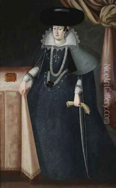 Portrait of Anna Lubomirska nee Branicka Oil Painting - Unknown Painter