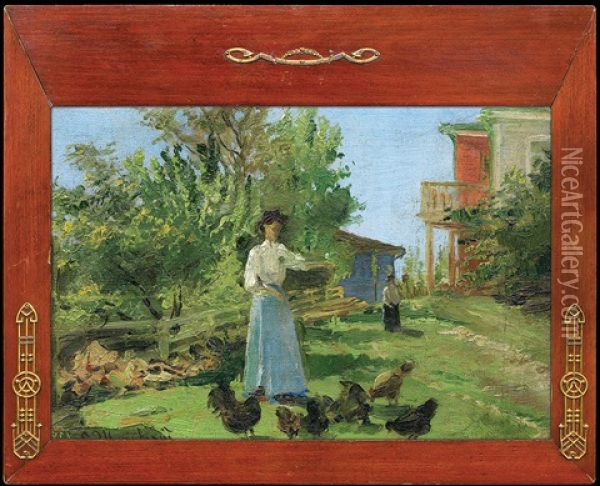In The Garden Oil Painting - Stanislaw Zukowski