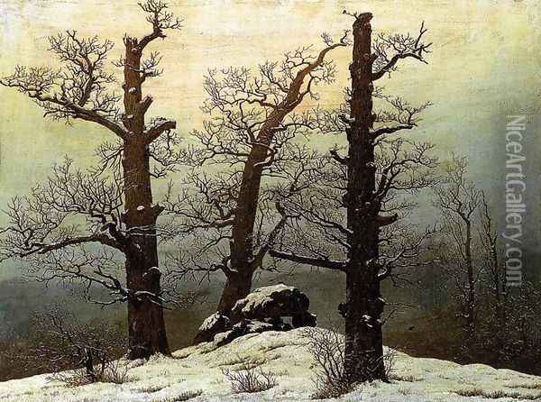 Dolmen In The Snow Oil Painting - Caspar David Friedrich