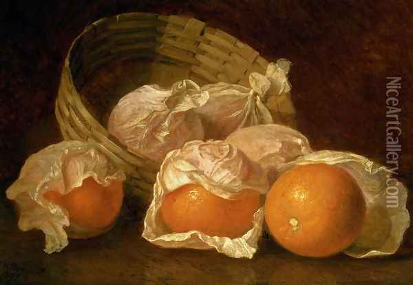 A Basket of Oranges Oil Painting - Eloise Harriet Stannard