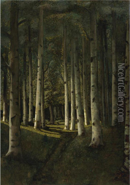 Birch Grove Oil Painting - Arkhip Ivanovich Kuindzhi