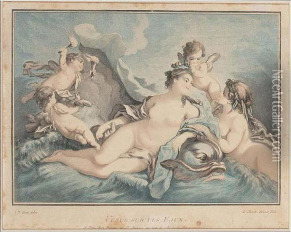 Venus Sur Les Eaux Oil Painting - Jean-Baptiste Huet I
