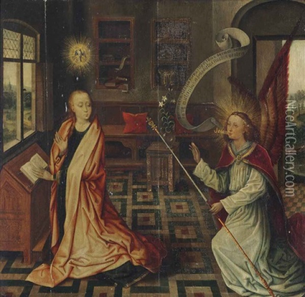 The Annunciation Oil Painting - Dieric Bouts the Elder
