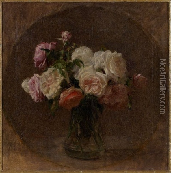 Bouquet De Roses Oil Painting - Victoria Dubourg Fantin-Latour
