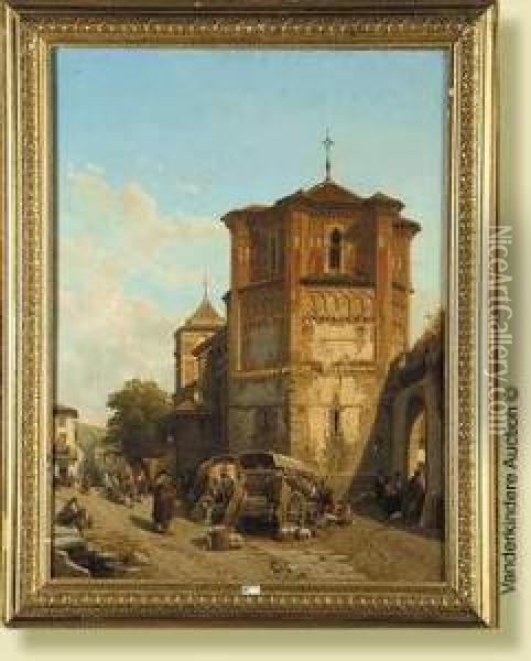 Eglise Moz-arabe A Calatayud En Espagne Oil Painting - Francois Antoine Bossuet