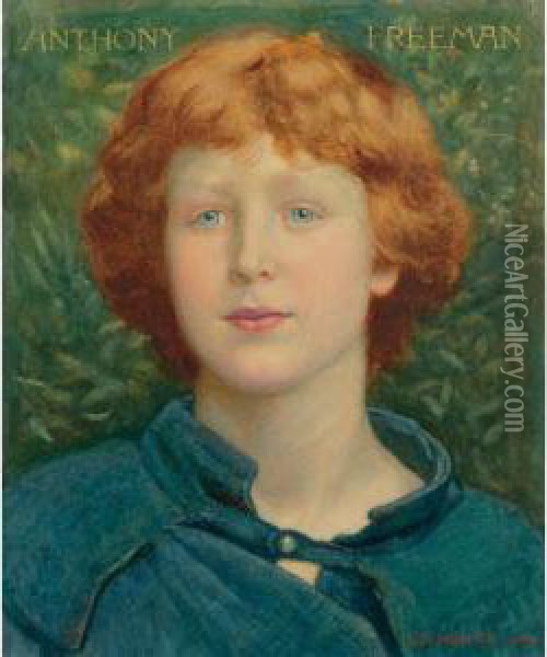 Portrait Of Anthony Freeman Oil Painting - Edward Robert Hughes