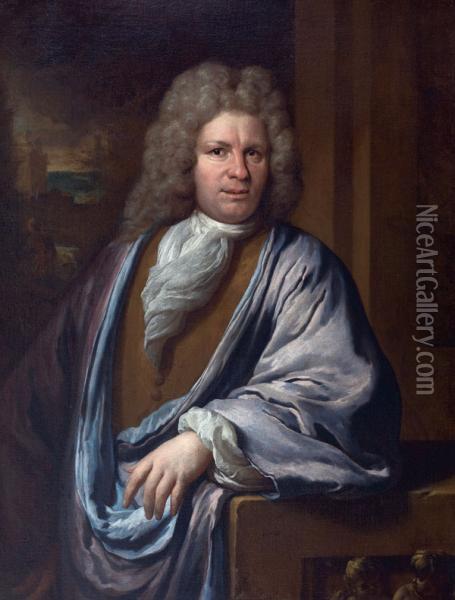 Half-length Portrait Of A Gentleman Oil Painting - Sir Godfrey Kneller