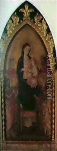 La Vierge Et L'enfent En Trone Entre Six Saints Oil Painting -  Lippo d'Andrea (Ambrogio di Baldese)