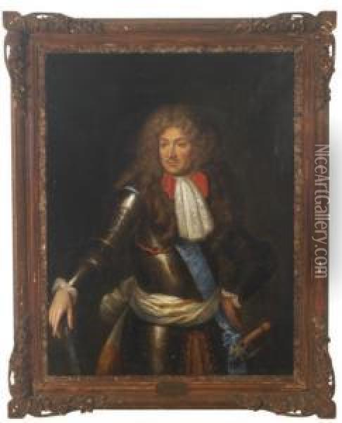 Portrait Of The Duke Of Berwick, Half-length, In Armor Oil Painting - Robert Tournieres