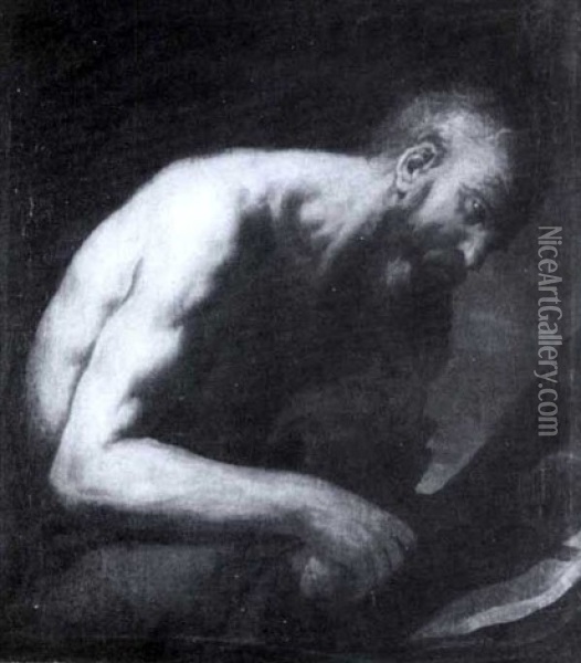 Brustbild Des Heiligen Hieronimus In Einer                  Felsenhohle Oil Painting - Jusepe de Ribera