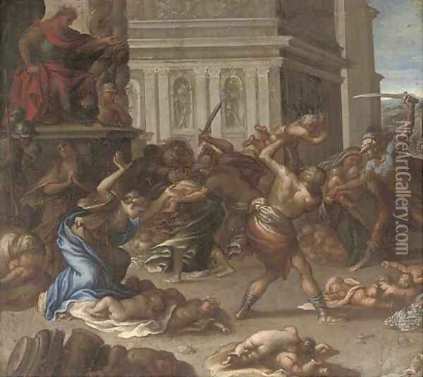 The Massacre of the Innocents Oil Painting - Pietro Testa