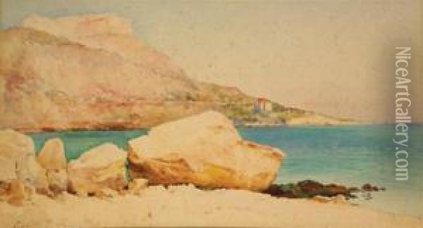 Bord De Mer A Monaco Oil Painting - Ernest Louis Lessieux