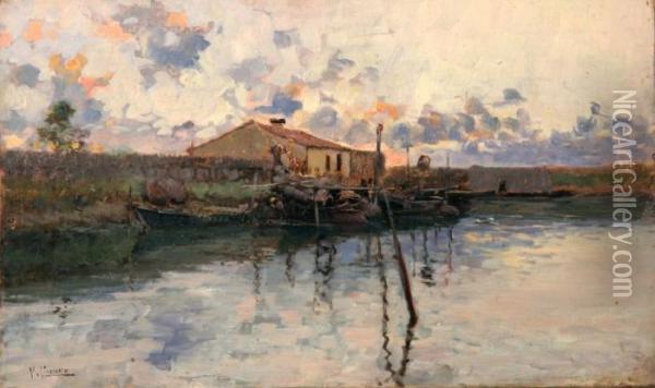 Chioggia Oil Painting - Vincenzo Caprile
