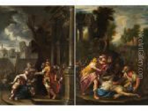 Historische Szenen Aus Der Geschichte Alexanders Des Grossen Oil Painting - Luca Carlevarijs
