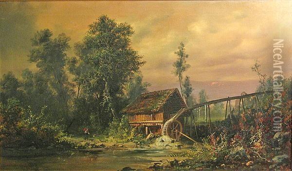 The Watermill Oil Painting - Paul I Ritter