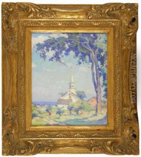 A Church By The Sea Oil Painting - Mabel May Woodward