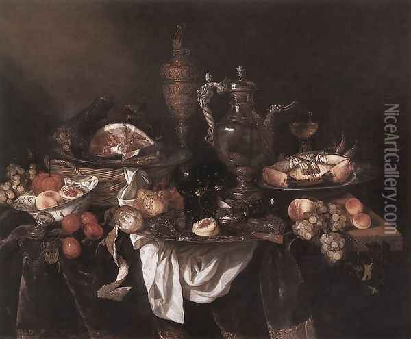 Banquet Still-Life Oil Painting - Abraham Hendrickz Van Beyeren