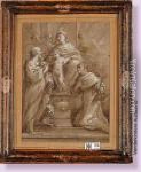 En Adoration Devant La Sainte Famille Oil Painting - Sir Anthony Van Dyck