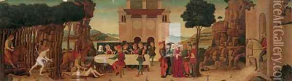 The story of Nastagio degli Onesti Oil Painting - Ercole De'Roberti
