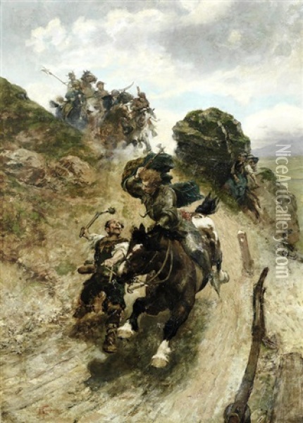 Revolt Of The Peasants Oil Painting - Johann Frank Kirchbach