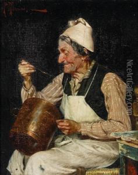 The Gourmand Oil Painting - Pietro Torrini