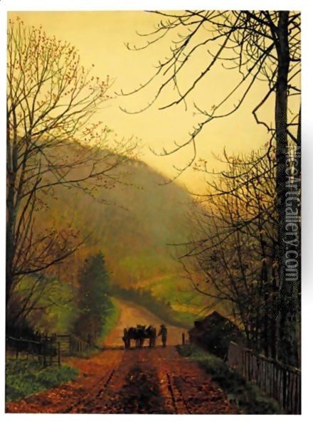 Forge Valley Near Scarborough Oil Painting - John Atkinson Grimshaw