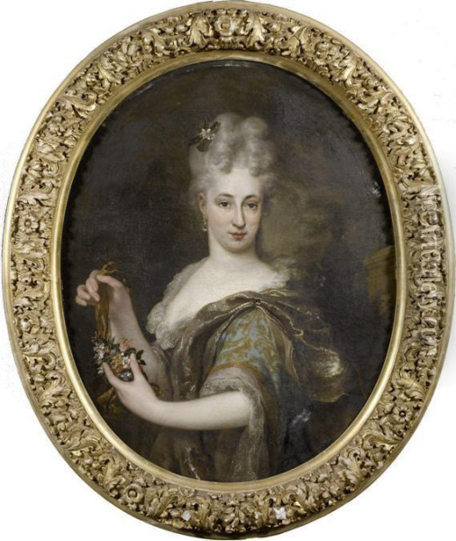 Portrait Of A Noble Lady Oil Painting - Nicolas de Largillierre